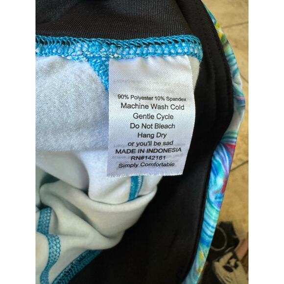 LuLaRoe Womens Leggings Sz XS Jade Athletic Capris Activewear Peacock Blue NEW - Picture 9 of 10